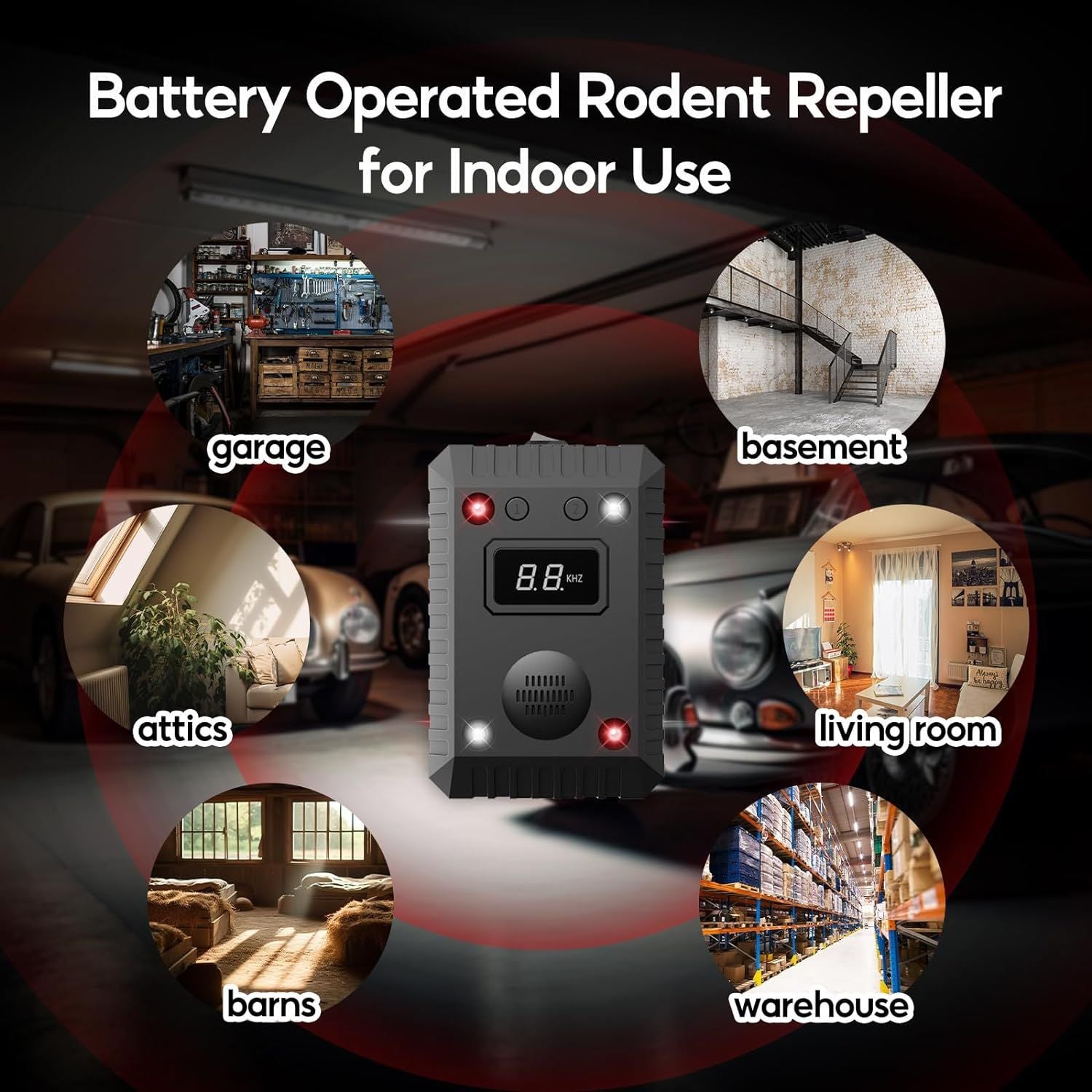 🐭🔥 Ultrasonic Mouse Repeller with 8 LED Strobe | 12V/5V Smart Power⚡【Auto/House/Warehouse Pro】Intelligent Start-Stop Ultrasound Alarm - 360° Pest-Free Zone Creator 🐭🔥 Ultrasonic Mouse Repeller with 8 LED Strobe | 12V/5V Smart Power⚡【Auto/House/Warehouse Pro】Intelligent Start-Stop Ultrasound Alarm - 360° Pest-Free Zone Creator